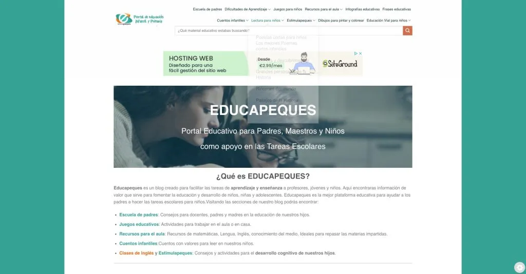 educapeques portal educativo para tareas escolares